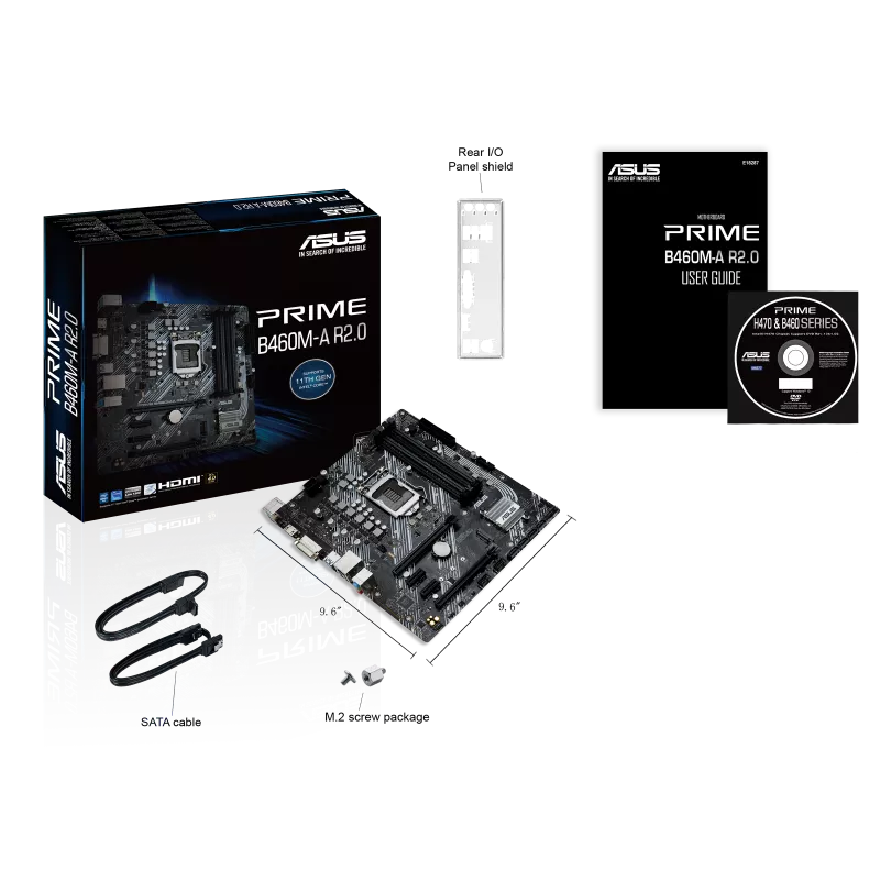 Tarjeta Madre ASUS Micro ATX PRIME B460M-A R2.0, S-1200, Intel H470, HDMI, 128GB DDR4 para Intel