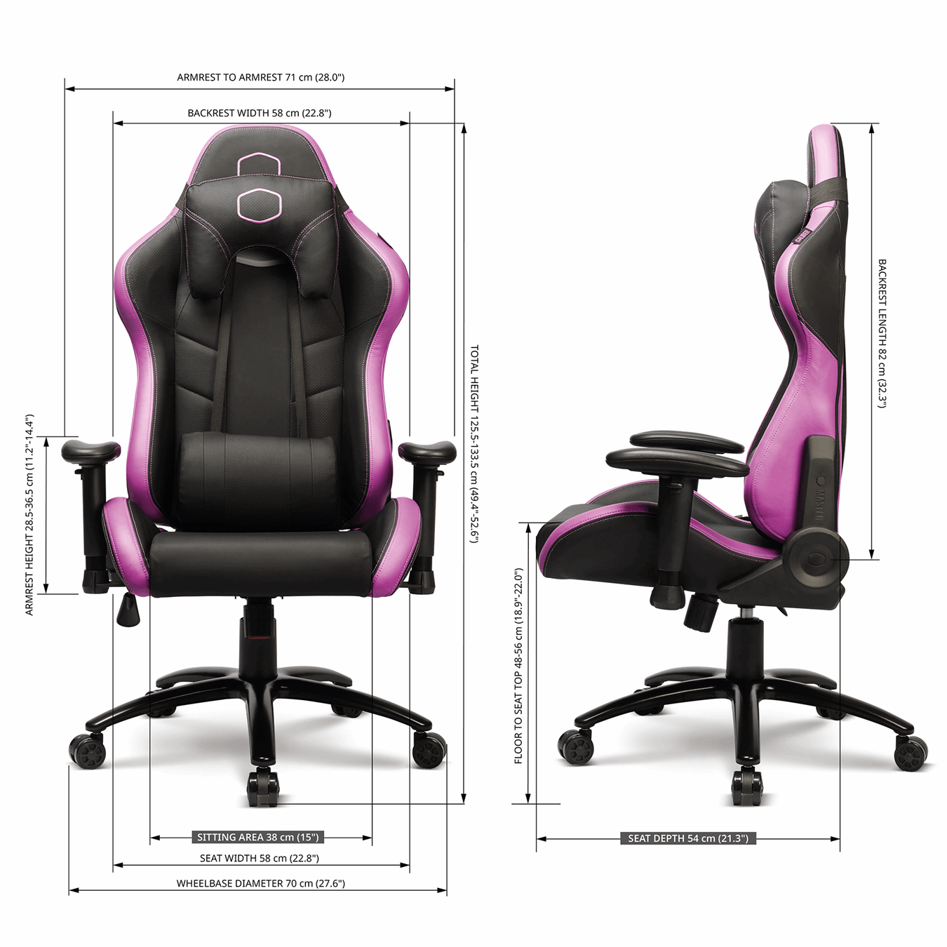 SILLA COOLER MASTER GAMING CALIBER R2 MORADO FIBRA DE CARBONO REPELENTE A POLVO CMI GCR2 2019