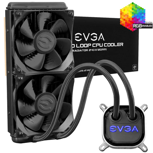 ENFRIAMIENTO LIQUIDO EVGA CLC 240 240MM 2X120MM RGB LED 400 HY CL24 V1