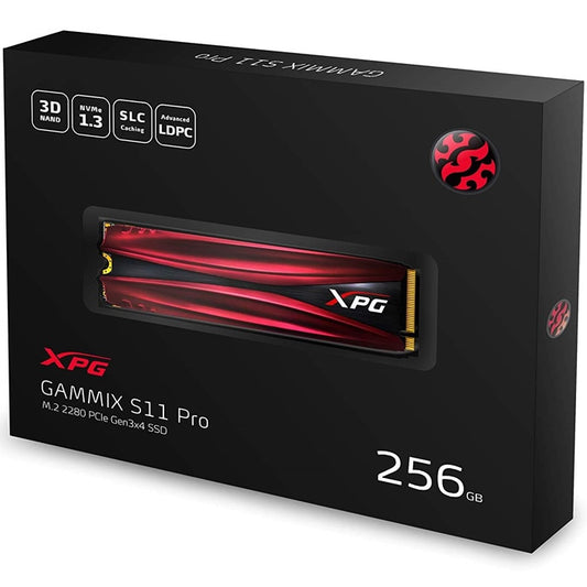 SSD INTERNO ADATA XPG GAMMIX S11 256GB PRO PCLE GEN3X4 M.2 2280 CON DISIPADOR AGAMMIXS11P 256GT C
