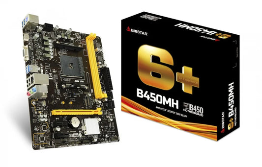MB BIOSTAR B450MH MICRO ATX AM4 2XDDR4 32GB 2933MHZ USB 3.1 M.2 VGA HDMI 4XSATA B450MH