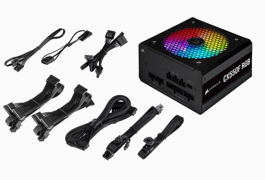 FUENTE DE PODER CORSAIR CX550F RGB 550W 80 PLUS BRONZE ATX NEGRA CP 9020216 NA