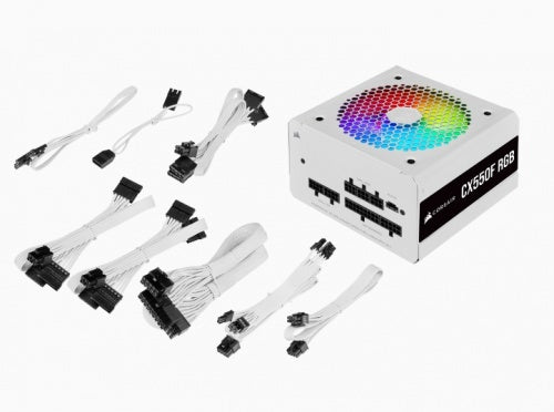 FUENTE DE PODER CORSAIR CX550F RGB 550W 80 PLUS BRONZE ATX BLANCA CP 9020225 NA