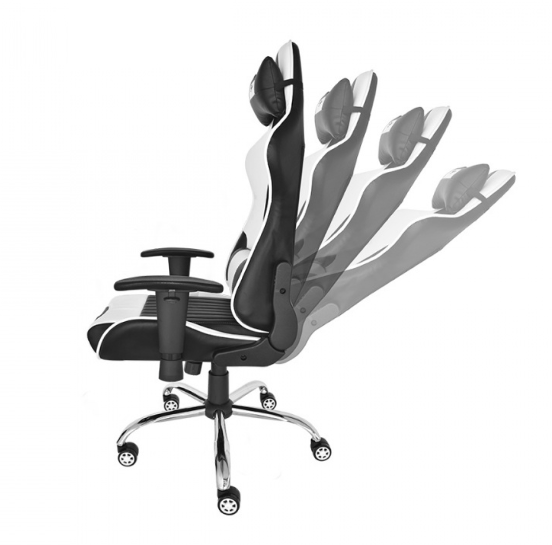 SILLA GAMING NACEB MARINE 130 GRADOS SOPORTE LUMBAR CERVICAL NEGRO BLANCO NA 0901