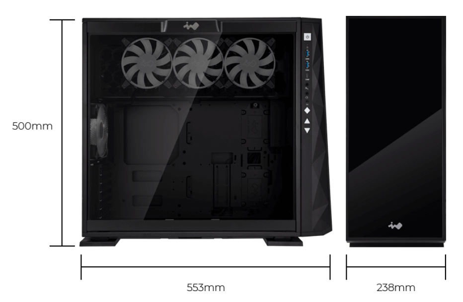 GABINETE IN WIN 309 GAMING EDITION PANTALLA PERZONALIZADA 4X FANS  MEDIA TORRE 309GE
