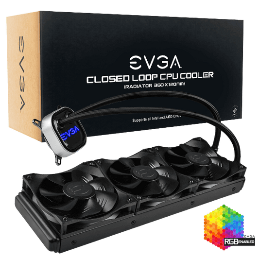 ENFRIAMIENTO LIQUIDO EVGA CLC 360MM ALL IN ONE RGB LED LIQUID COOLER 3X FX120MM PWM 400 HY CL36 V1