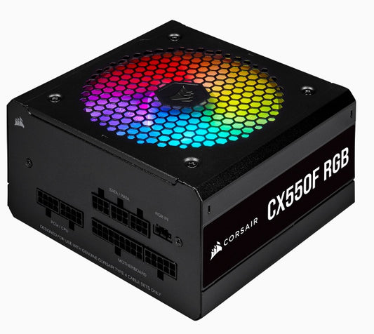 FUENTE DE PODER CORSAIR CX550F RGB 550W 80 PLUS BRONZE ATX NEGRA CP 9020216 NA