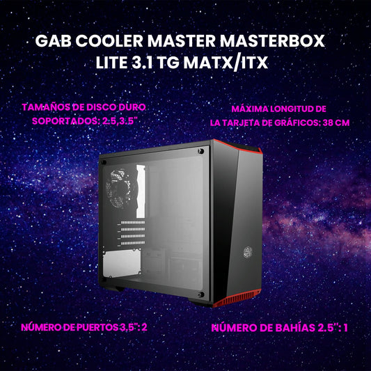 GAB COOLER MASTER MASTERBOX LITE 3.1 TG MATX/ITX