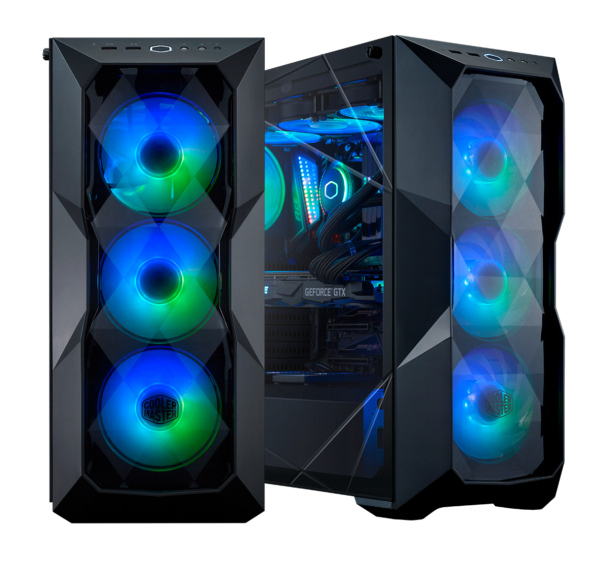 GABINETE COOLER MASTER MASTERCASE TD500 CRYSTAL MEDIA TORRE 3D POLIGONAL MCB D500D KGNN SAU
