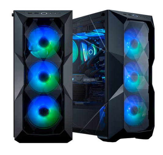 GABINETE COOLER MASTER MASTERCASE TD500 CRYSTAL MEDIA TORRE 3D POLIGONAL MCB D500D KGNN SAU
