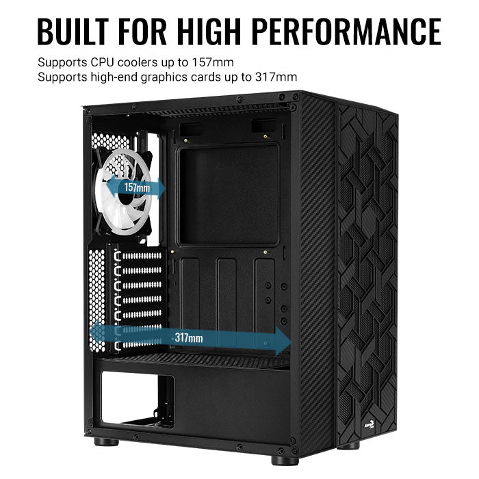GAB AEROCOOL HIVE G BK V1 CRIST TEMP,ARGB,ATX