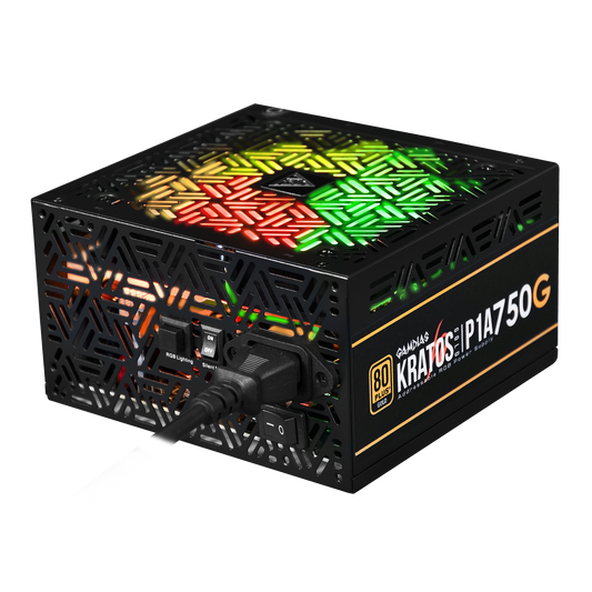 FUENTE DE PODER PSU GAMDIAS 750W 80+GOLD KRATOS P1-750G, RGB