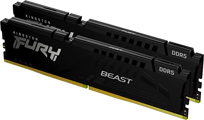 MEMORIA RAM DIMM KINGSTON FURY BEAST 32GB DDR5 4800MHZ CL38 KIT 2X16GB NEGRO KF548C38BBK2 32