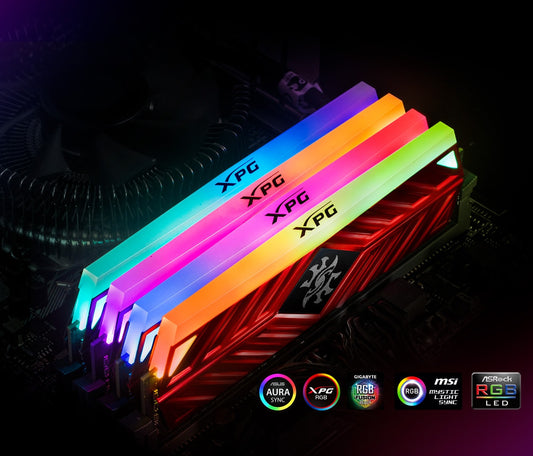 MEMORIA RAM DIMM ADATA XPG SPECTRIX D41 8GB 3200MHZ GAMING RGB TITANIO AX4U32008G16A SB41