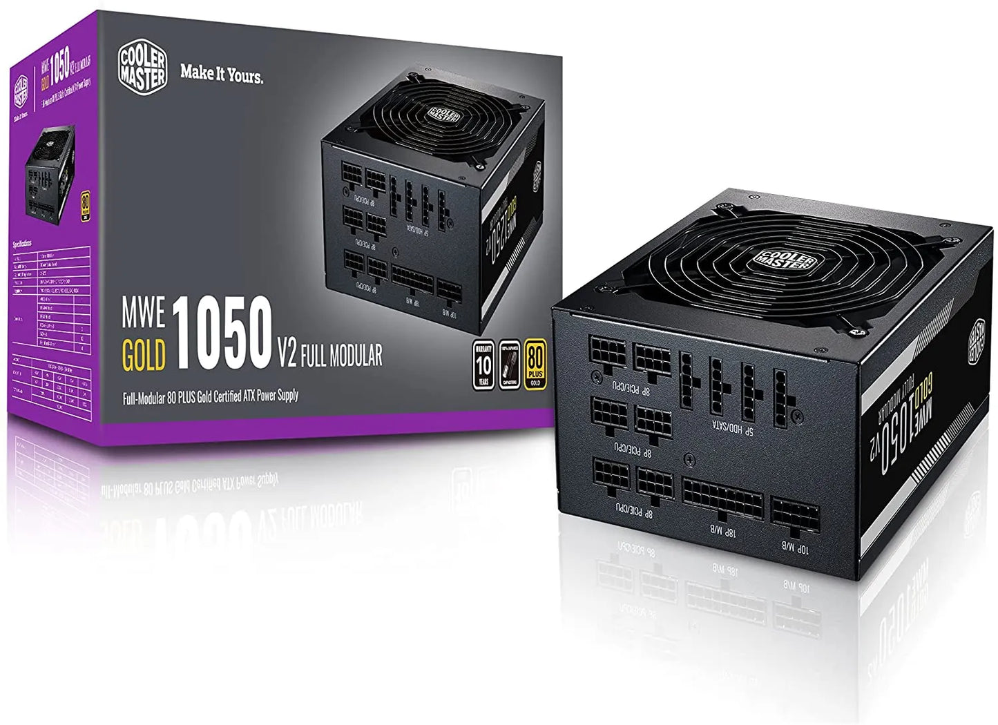FUENTE DE PODER COOLER MASTER ORO V2 80 PLUS 1050W FULL MODULAR MPE A501 AFCAG U2