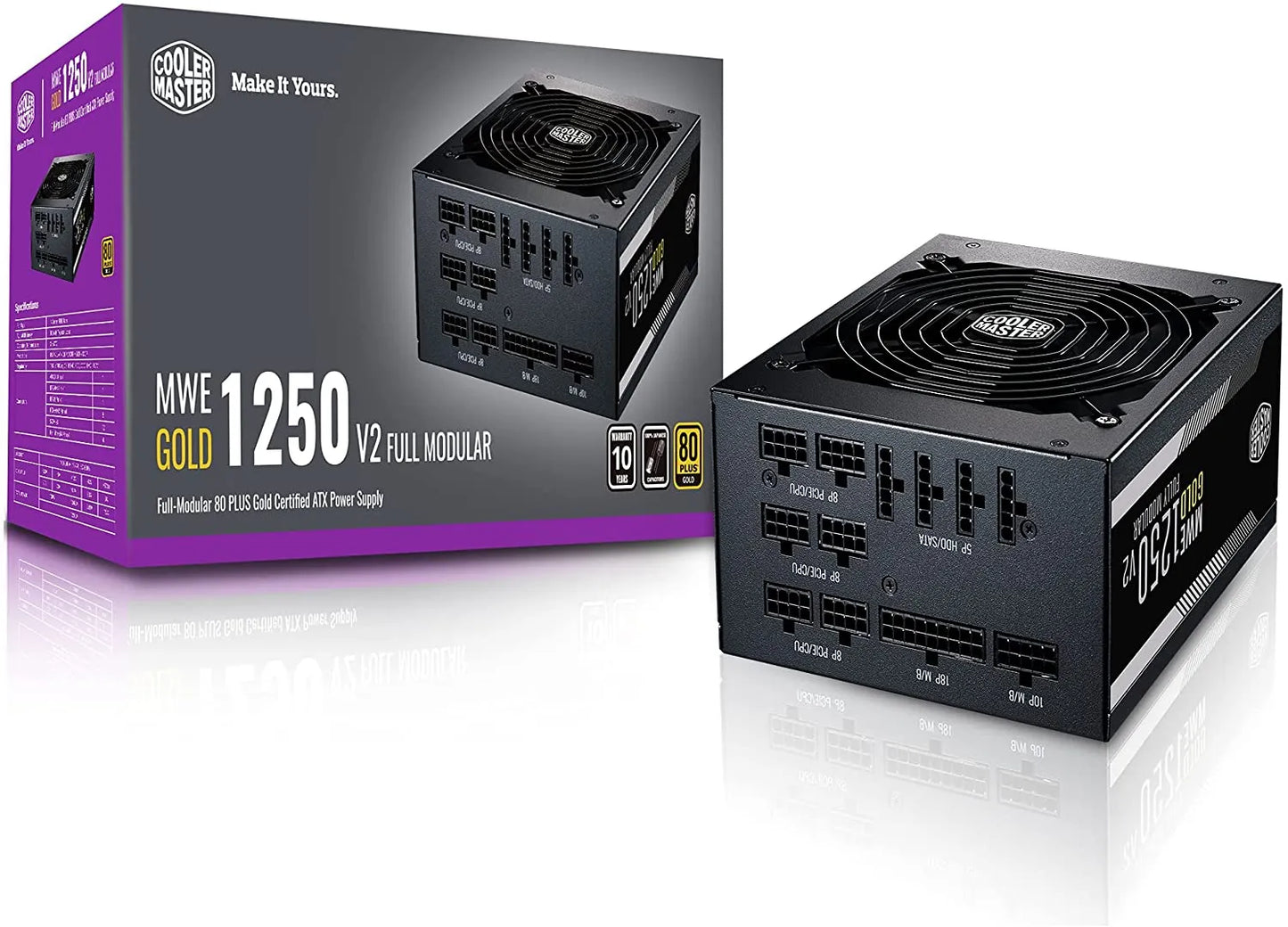 FUENTE DE PODER COOLER MASTER ORO V2 80 PLUS 1250W FULL MODULAR MPE C501 AFCAG U2