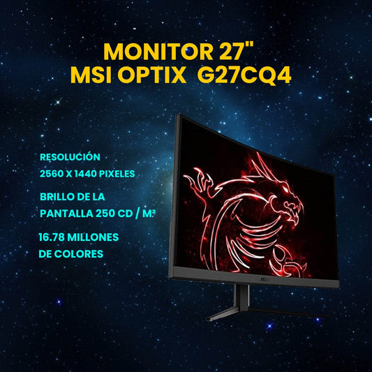 MONITOR GAMER 27" MSI OPTIX  G27CQ4 165 Hz