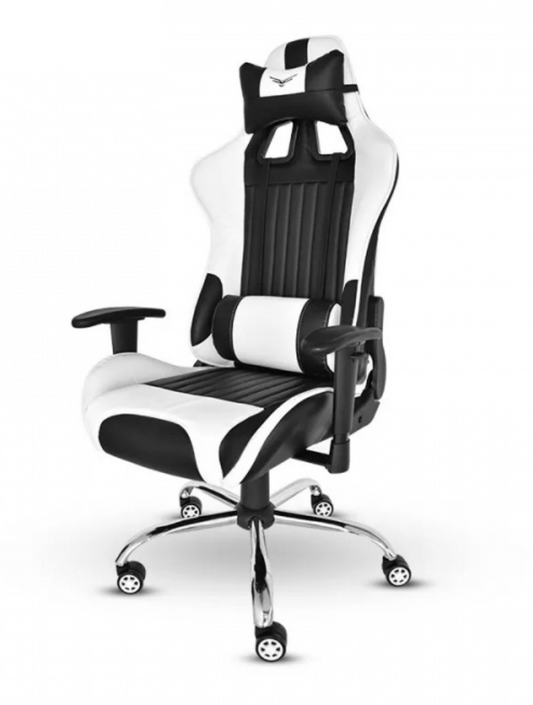 SILLA GAMING NACEB MARINE 130 GRADOS SOPORTE LUMBAR CERVICAL NEGRO BLANCO NA 0901