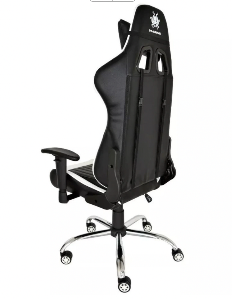 SILLA GAMING NACEB MARINE 130 GRADOS SOPORTE LUMBAR CERVICAL NEGRO BLANCO NA 0901