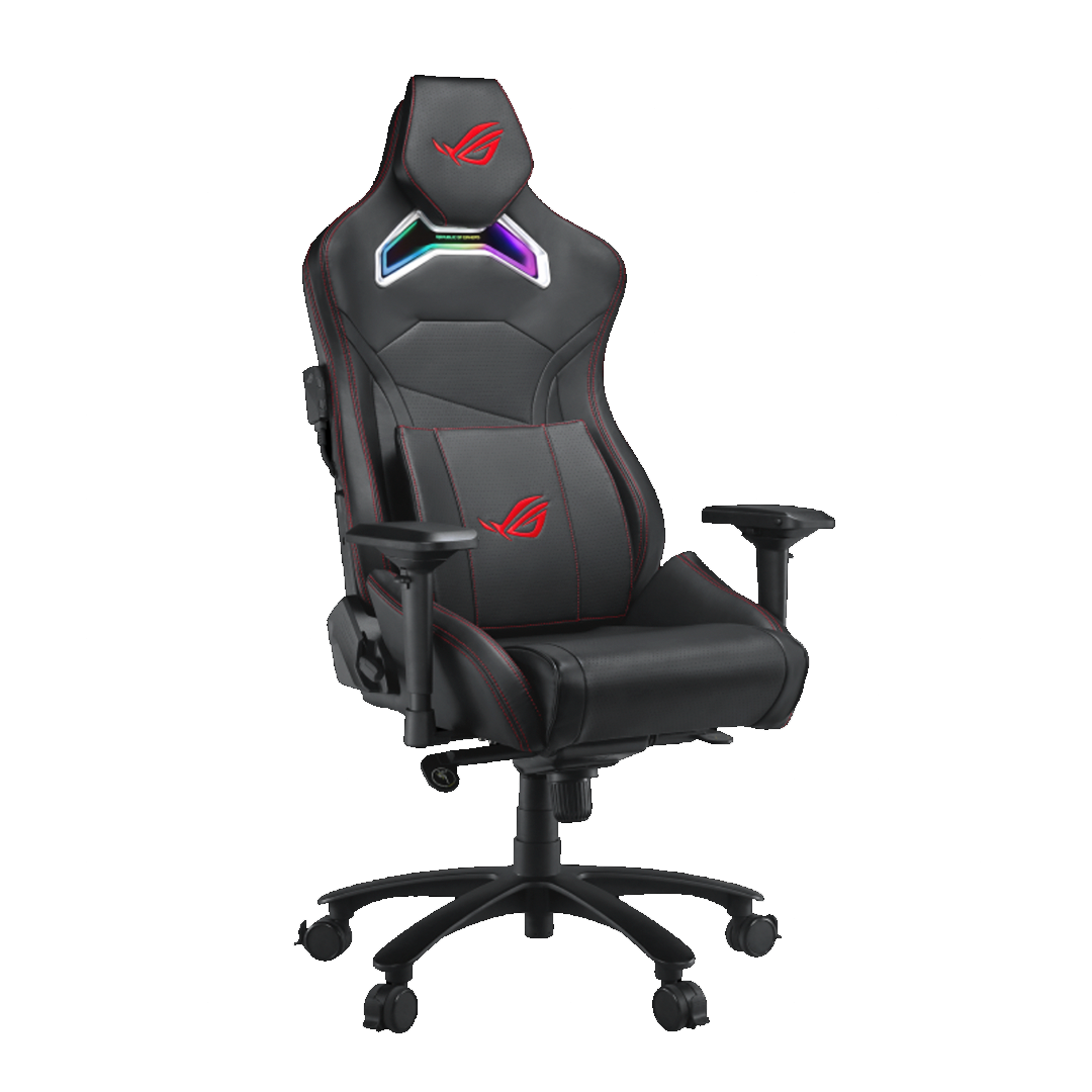 SILLA ASUS ROG CHARIOT AURA RGB ERGONOMICA REPOSACABEZAS AJUSTABLE SOPORTE LUMBAR REPOSABRAZOS 4D IN