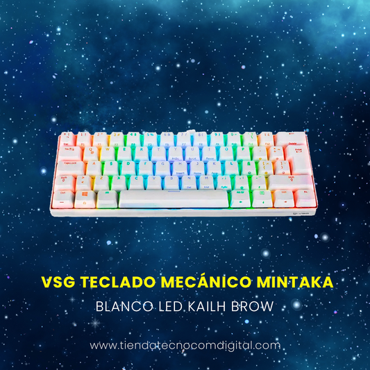 TECLADO GAMER MECÁNICO MINTAKA BLANCO LED KAILH BROW VSG
