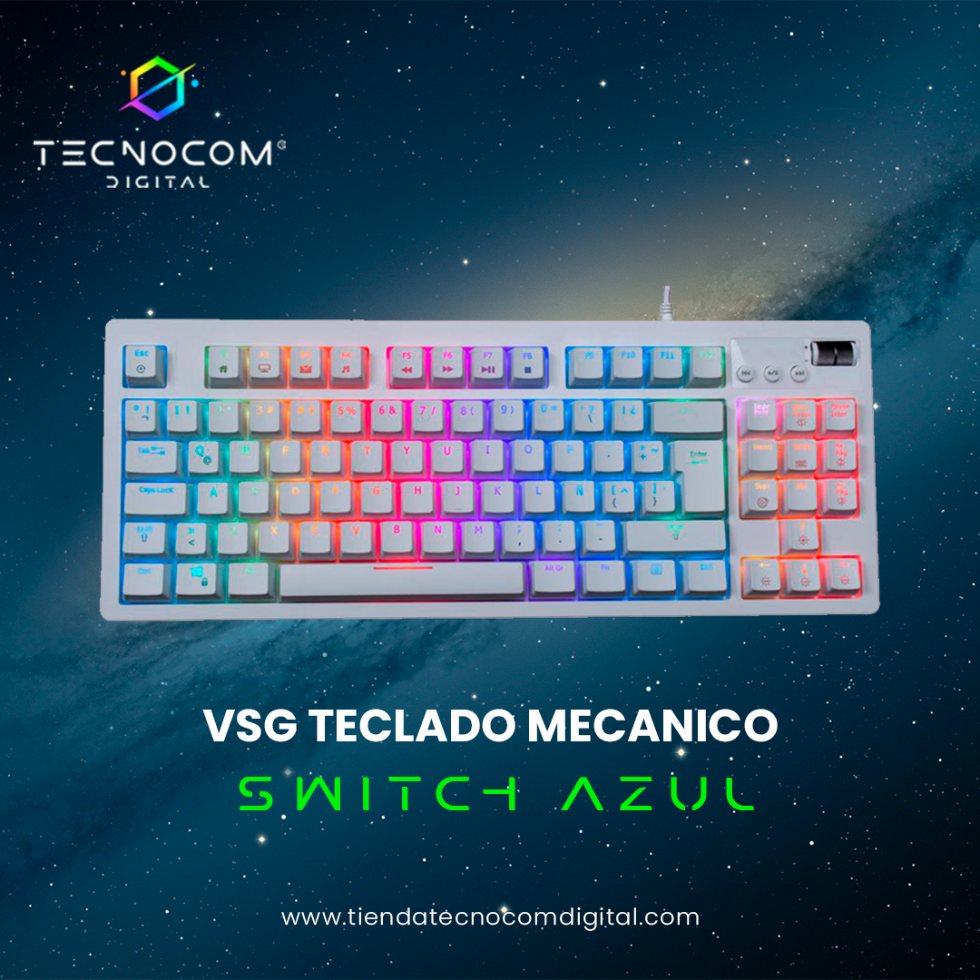 VSG TECLADO MECANICO SWITCH AZUL QUASAR WHITE RGB
