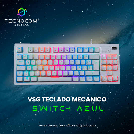 VSG TECLADO MECANICO SWITCH AZUL QUASAR WHITE RGB