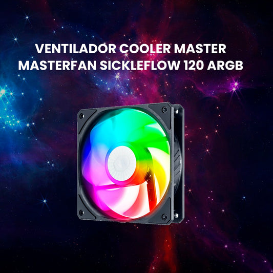 VENTILADOR COOLER MASTER MASTERFAN SICKLEFLOW 120 ARGB EDICION INVERSA 4PINES PWM MFX B2DR 18NPA R1