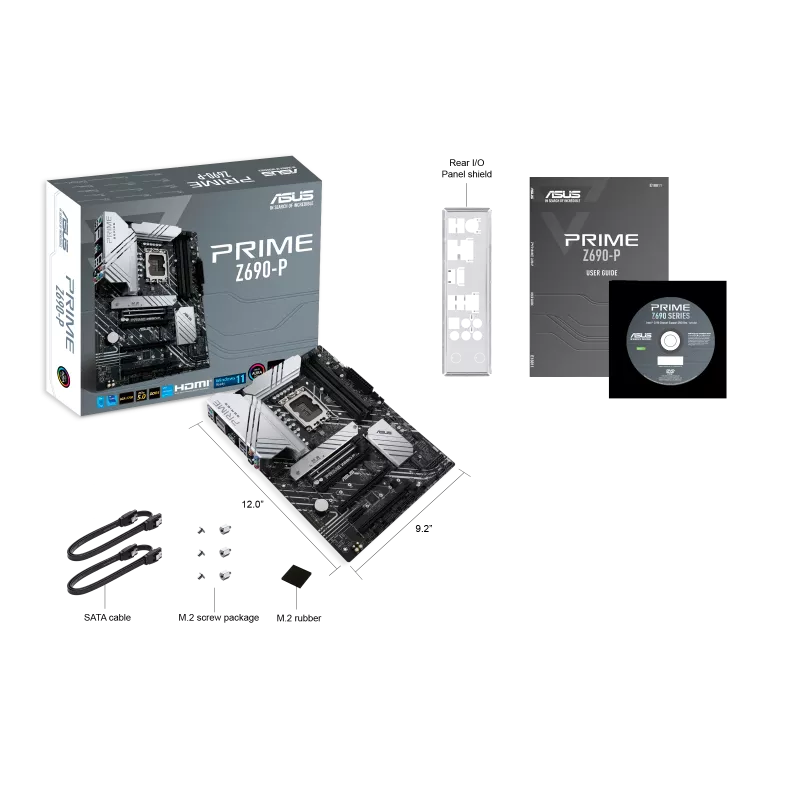 MB ASUS Z690P ATX LGA 1700 4DDR5 128GB 6000MHZ 3M.2 14 1 DRMOS PCIE5.0 USB3.2GEN2X2TIPOC PRIME Z690 P