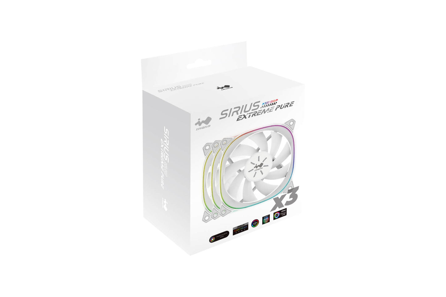 KIT DE VENTILADOR IN WIN 3PZS WHITE 5V ARGB PWM SIRIUS EXTREME PURE TRIPLE PACK