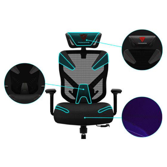 SILLA THUNDER X3 ERGONOMICA YAMA 3 BLACK/RED