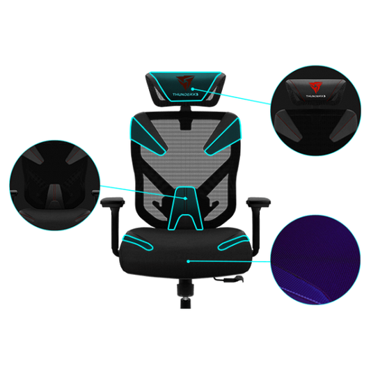 SILLA THUNDER X3 ERGONOMICA YAMA 3 BLACK/RED