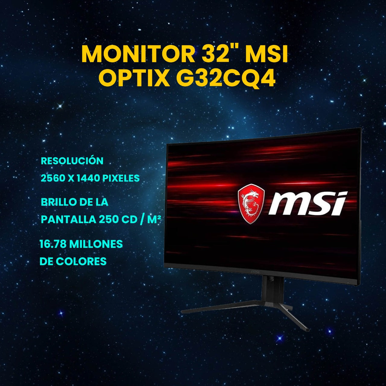 MONITOR GAMER 32" MSI OPTIX G32CQ4 165HZ