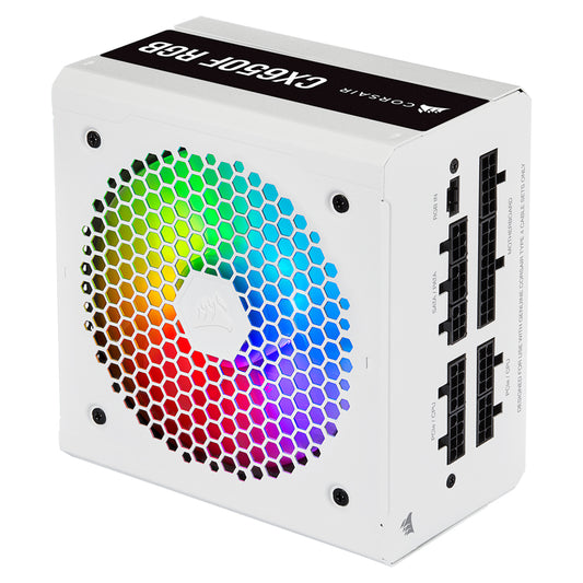FUENTE DE PODER CORSAIR CX650F RGB 650W 80 PLUS BRONZE ATX BLANCA CP 9020226 NA