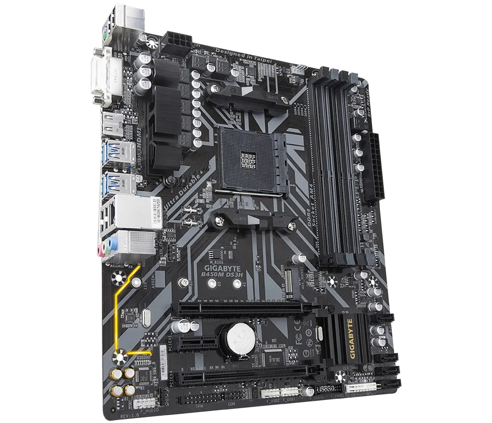 MB GIGABYTE B450M DS3H AM4 4DDR4 64GB 2133 A 3600MHZ M.2 HDMI SATA PCIE3.0 B450M DS3H